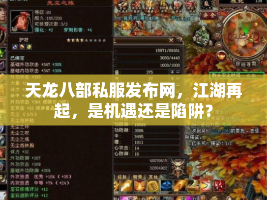 天龙八部私服发布网，江湖再起，是机遇还是陷阱？