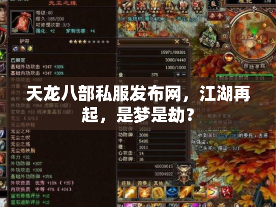 天龙八部私服发布网，江湖再起，是梦是劫？
