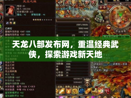 天龙八部发布网，重温经典武侠，探索游戏新天地