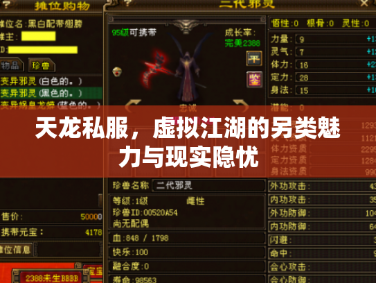 天龙私服，虚拟江湖的另类魅力与现实隐忧