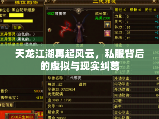天龙江湖再起风云，私服背后的虚拟与现实纠葛