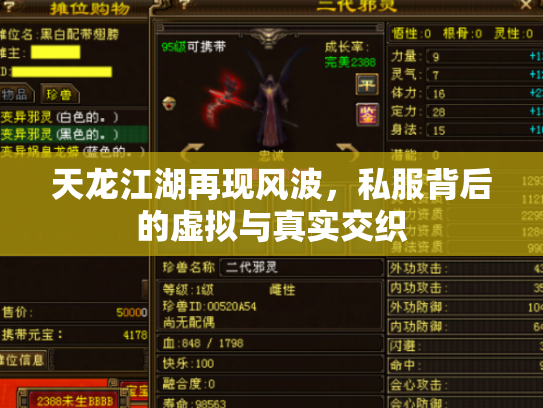 天龙江湖再现风波，私服背后的虚拟与真实交织