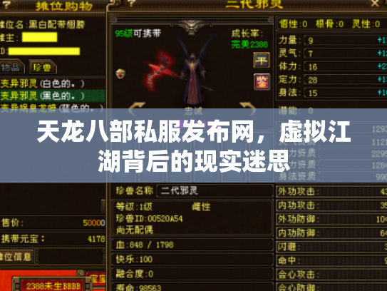 天龙八部私服发布网，虚拟江湖背后的现实迷思
