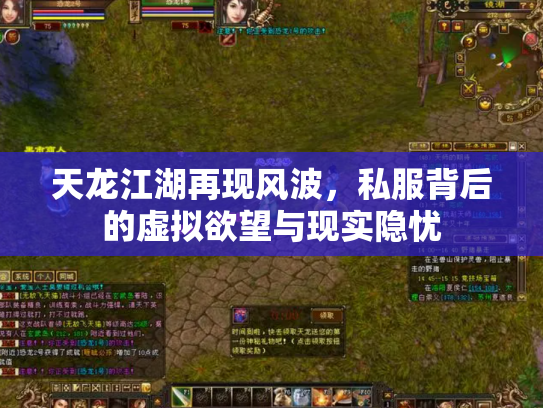 天龙江湖再现风波，私服背后的虚拟欲望与现实隐忧