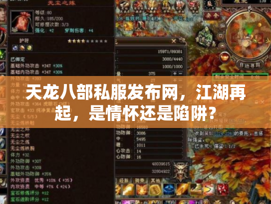 天龙八部私服发布网，江湖再起，是情怀还是陷阱？
