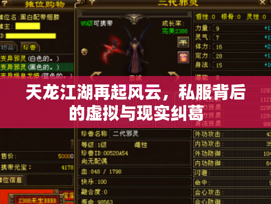 天龙江湖再起风云，私服背后的虚拟与现实纠葛