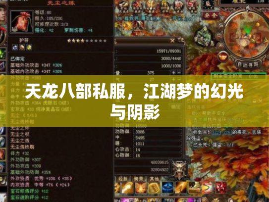 天龙八部私服，江湖梦的幻光与阴影