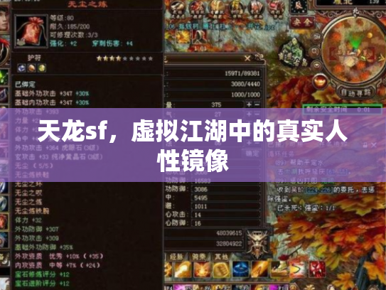 天龙sf，虚拟江湖中的真实人性镜像