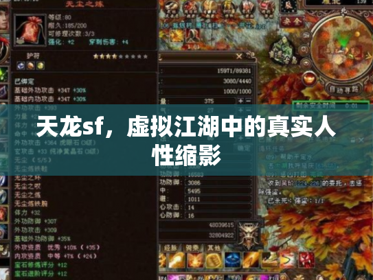 天龙sf，虚拟江湖中的真实人性缩影
