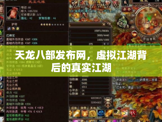 天龙八部发布网，虚拟江湖背后的真实江湖