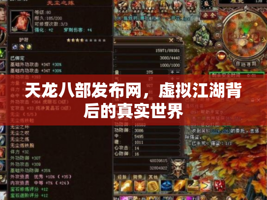 天龙八部发布网，虚拟江湖背后的真实世界