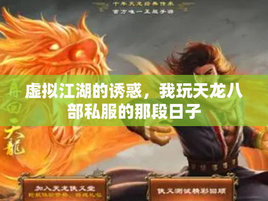 虚拟江湖的诱惑，我玩天龙八部私服的那段日子