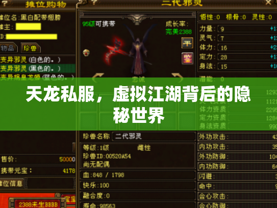 天龙私服，虚拟江湖背后的隐秘世界