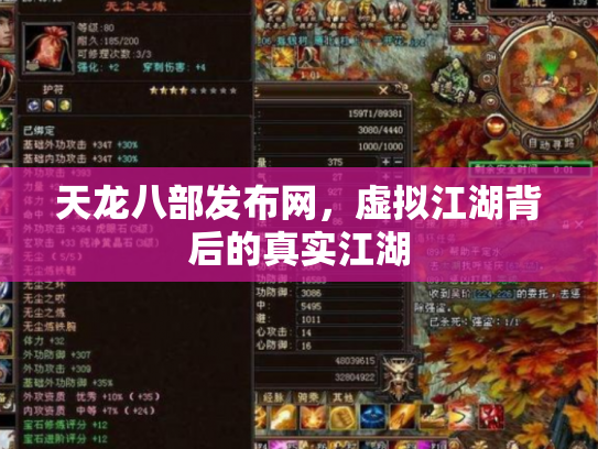 天龙八部发布网，虚拟江湖背后的真实江湖
