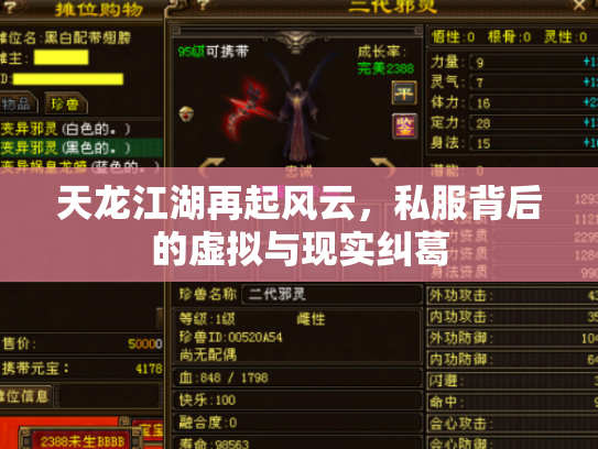 天龙江湖再起风云，私服背后的虚拟与现实纠葛