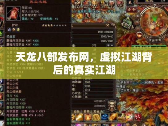 天龙八部发布网，虚拟江湖背后的真实江湖