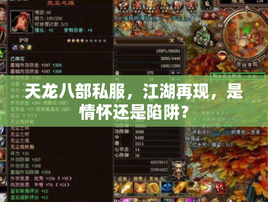 天龙八部私服，江湖再现，是情怀还是陷阱？