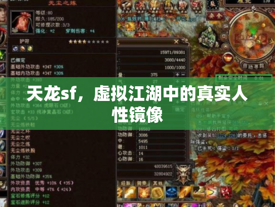 天龙sf，虚拟江湖中的真实人性镜像