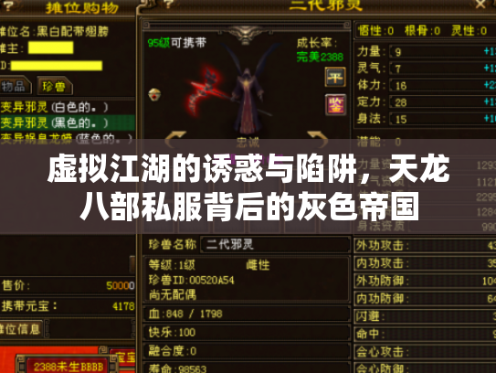 虚拟江湖的诱惑与陷阱，天龙八部私服背后的灰色帝国