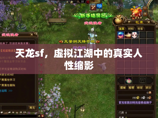 天龙sf，虚拟江湖中的真实人性缩影