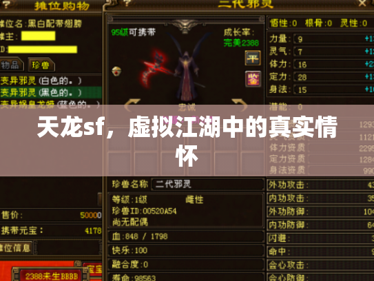 天龙sf，虚拟江湖中的真实情怀