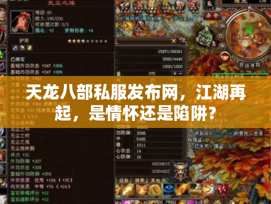 天龙八部私服发布网，江湖再起，是情怀还是陷阱？
