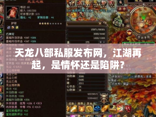 天龙八部私服发布网，江湖再起，是情怀还是陷阱？
