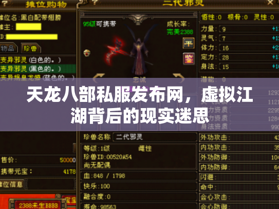 天龙八部私服发布网，虚拟江湖背后的现实迷思