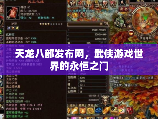 天龙八部发布网，武侠游戏世界的永恒之门