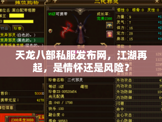 天龙八部私服发布网，江湖再起，是情怀还是风险？