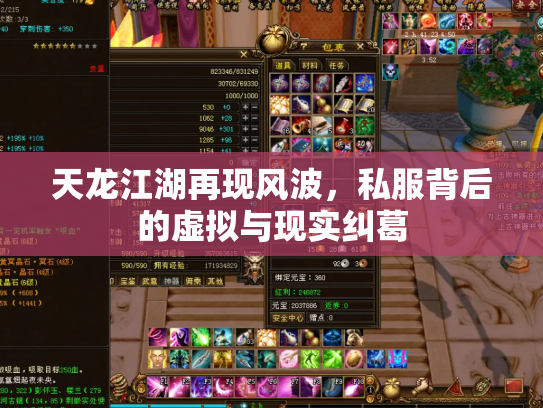 天龙江湖再现风波，私服背后的虚拟与现实纠葛