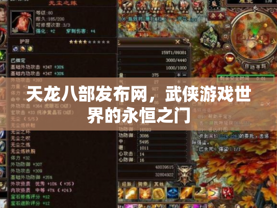 天龙八部发布网，武侠游戏世界的永恒之门