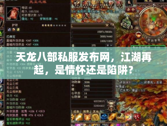 天龙八部私服发布网，江湖再起，是情怀还是陷阱？