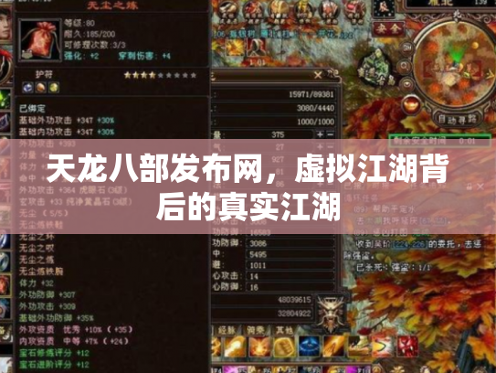 天龙八部发布网，虚拟江湖背后的真实江湖