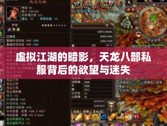 虚拟江湖的暗影，天龙八部私服背后的欲望与迷失