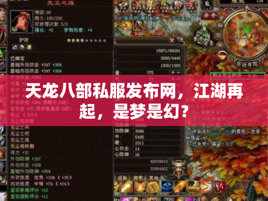 天龙八部私服发布网，江湖再起，是梦是幻？