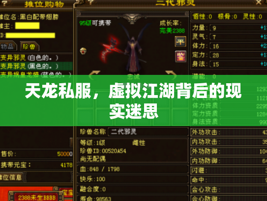 天龙私服，虚拟江湖背后的现实迷思