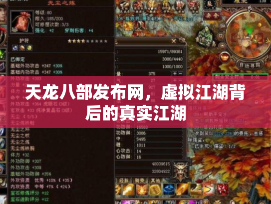 天龙八部发布网，虚拟江湖背后的真实江湖