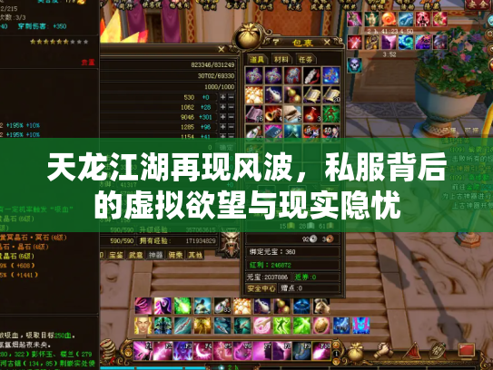 天龙江湖再现风波，私服背后的虚拟欲望与现实隐忧