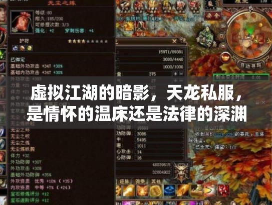 虚拟江湖的暗影，天龙私服，是情怀的温床还是法律的深渊？