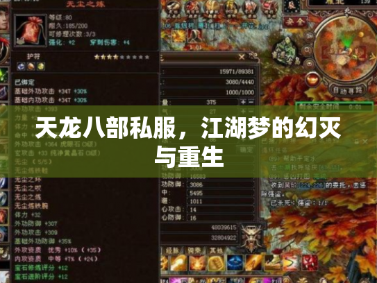 天龙八部私服，江湖梦的幻灭与重生