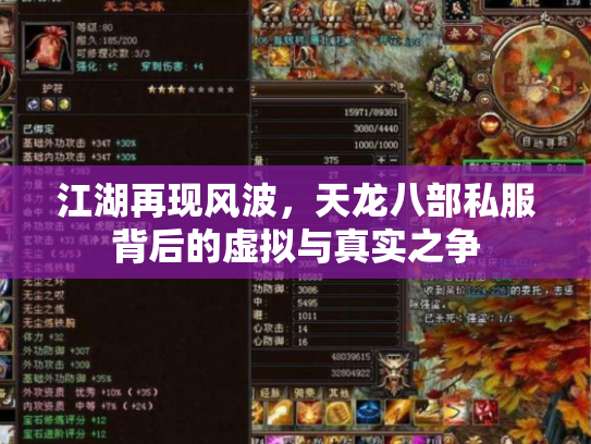 江湖再现风波，天龙八部私服背后的虚拟与真实之争