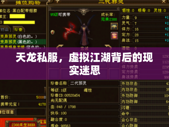 天龙私服，虚拟江湖背后的现实迷思