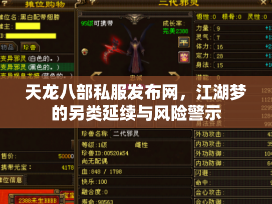 天龙八部私服发布网，江湖梦的另类延续与风险警示
