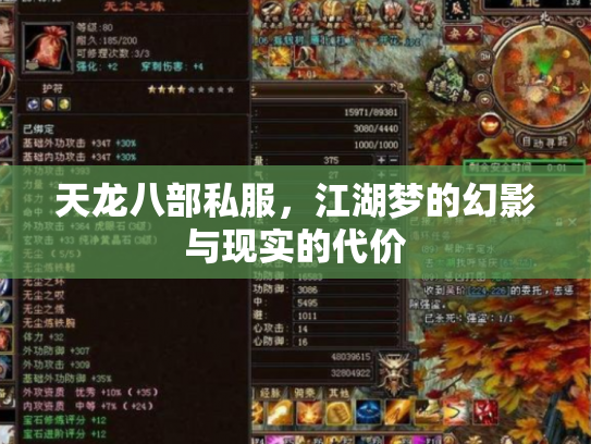 天龙八部私服，江湖梦的幻影与现实的代价