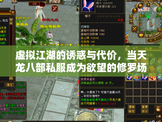虚拟江湖的诱惑与代价，当天龙八部私服成为欲望的修罗场