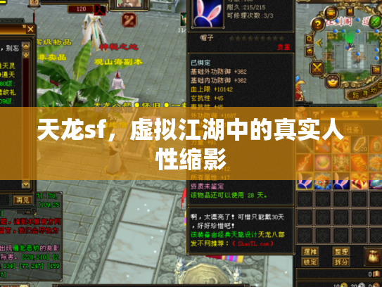 天龙sf，虚拟江湖中的真实人性缩影