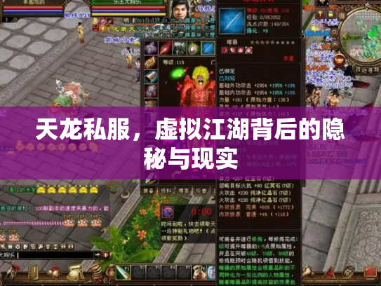 天龙私服，虚拟江湖背后的隐秘与现实