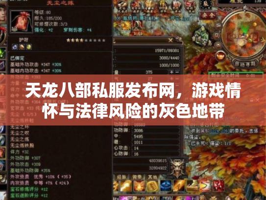 天龙八部私服发布网，游戏情怀与法律风险的灰色地带