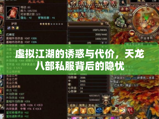 虚拟江湖的诱惑与代价，天龙八部私服背后的隐忧